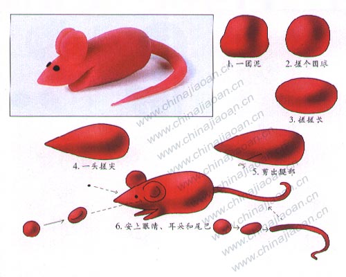 幼儿手工橡皮泥作品：老鼠