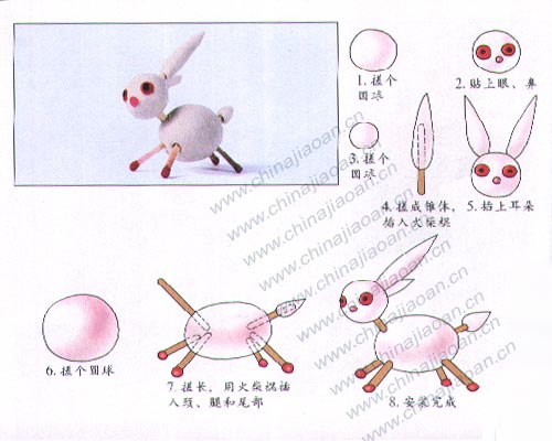 幼儿手工橡皮泥作品：小兔1