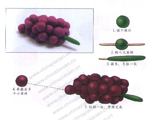 幼儿手工橡皮泥作品：葡萄