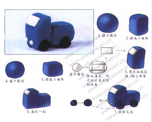 幼儿橡皮泥手工作品：卡车