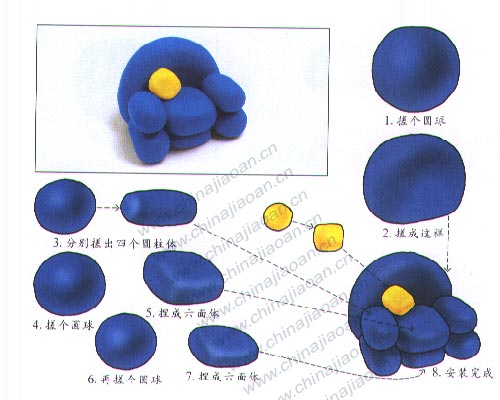 幼儿手工橡皮泥作品：沙发