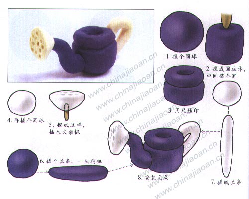 幼儿手工橡皮泥作品：喷壶