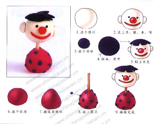 幼儿手工橡皮泥作品：玩偶