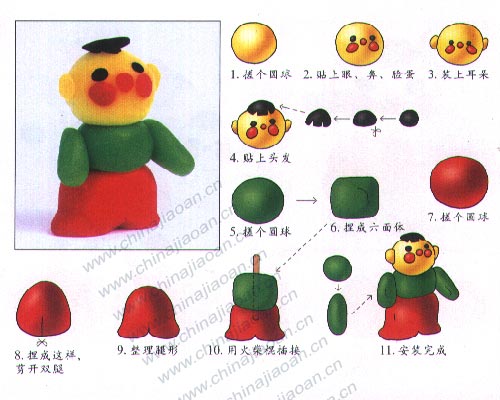 幼儿手工橡皮泥作品：小儿郎