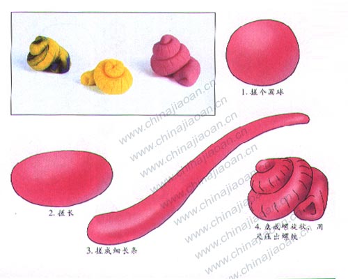 幼儿手工橡皮泥作品：海螺