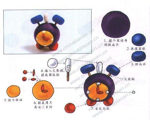 幼儿手工橡皮泥作品：闹钟