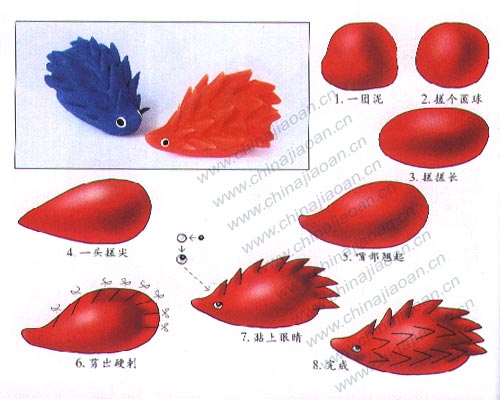 幼儿手工橡皮泥作品：刺猬