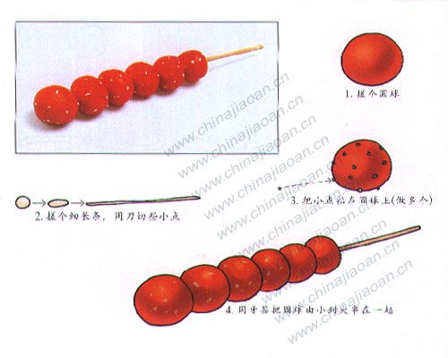 幼儿手工橡皮泥作品：糖葫芦